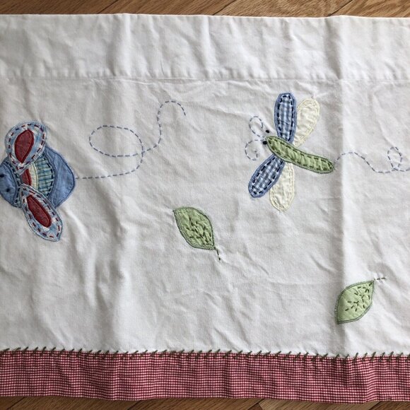 Kids White Cotton Embroidered Valance With Ladybug & Dragonfly Pattern - Picture 7 of 11